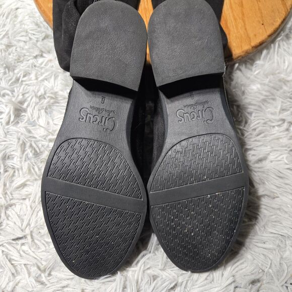 Circus by Sam Edelman Peyton Size 6 Over The Knee Black Faux Suede Pull On Boots - Picture 4 of 11